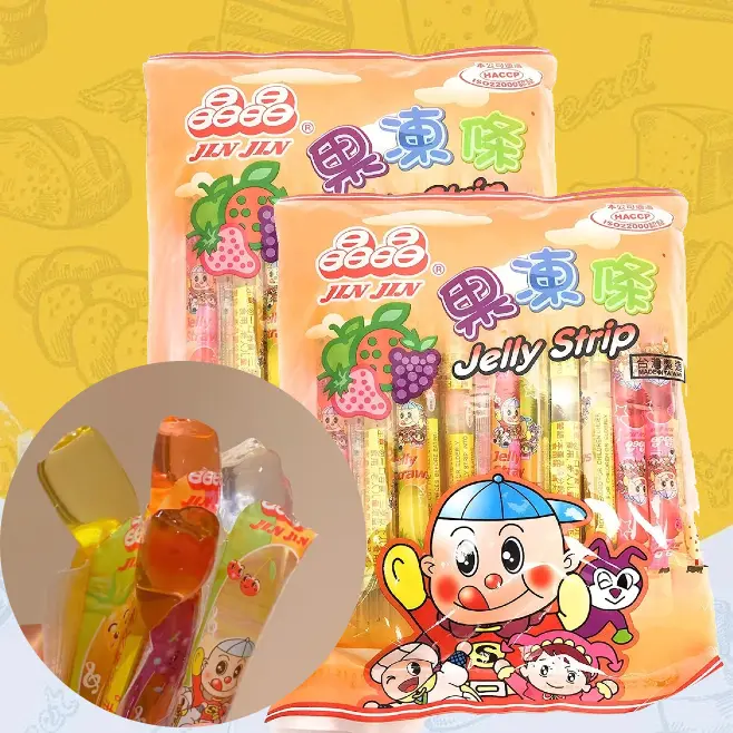 JinJin - Jelly Strip Assorted Flavors Sweet 400g / 14.10oz per Pack Low Calories 0 Fat Snack for Holiday Sharing Package Dessert Juicy Fun Fruit JinJin - Jelly Strip Assorted Flavors Sweet 400g / 14.10oz per Pack Low Calories 0 Fat Snack for Holiday Sharing Package Dessert Juicy Fun Fruit