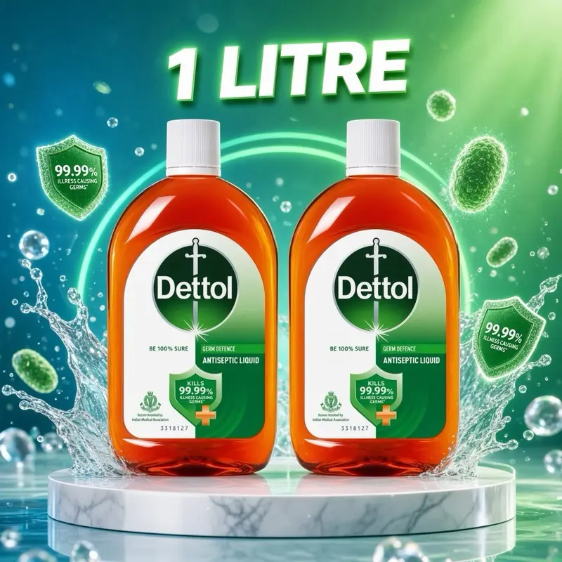 Dettol Original Scented Antiseptic Liquid - 99.99% Germ Protection, 1L, Pine Fragrance, Pack of 2, Household Cleaning Solution (Beauty & Personal Care)
