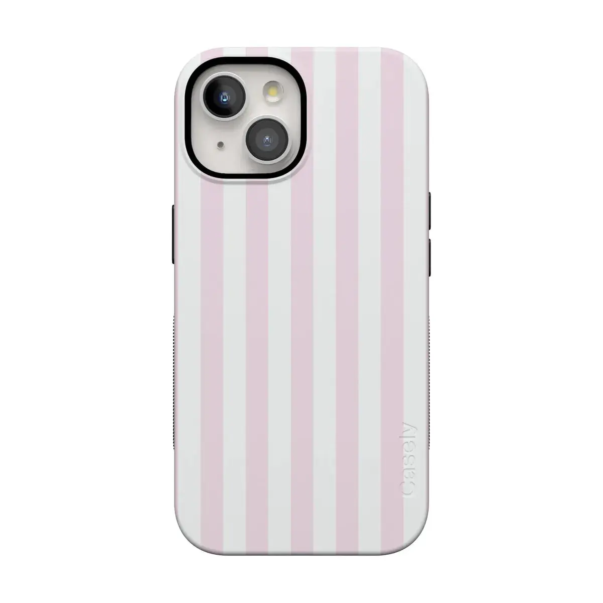 Casely iPhone 15 Case | Sunday Best | Pink Stripes | Bold Protective Design | Compatible with MagSafe