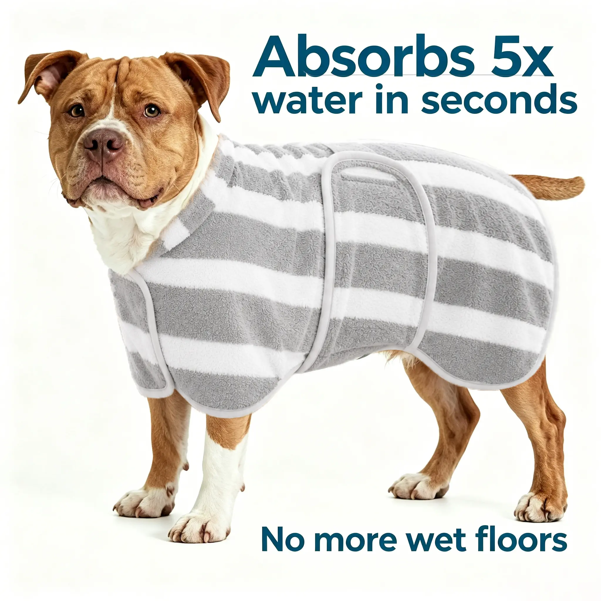 Quick Dry Dog Bathrobe, Super Absorbent Pet Towel Wrap for After Bath, Soft Warm Dog Robe for Small Medium Large Dogs, Fast Drying Dog Drying Coat cat bathing grooming bag