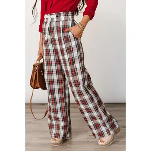 Everywear Pant - White Plaid