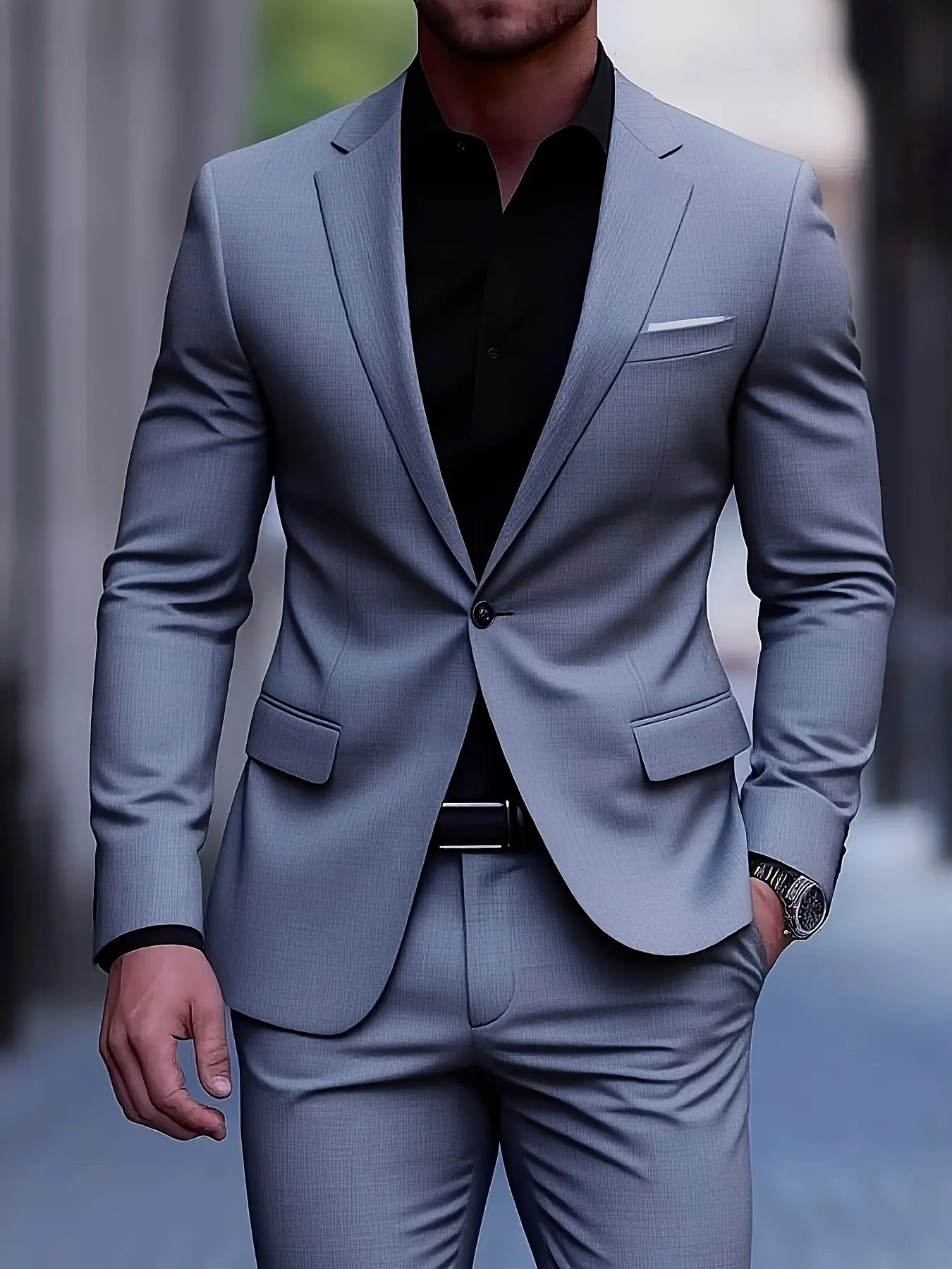 Men's 2 Piece Classic Suit Set - Men's Tuxedo - High quality, comfortable fit and stylish jacket and trouser set for weddings, parties, formal events, business meetings and special occasions Business Formal Wear Halloween Gift
