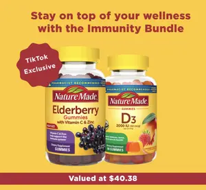 Nature Made New Year Immune Support Bundle for Adults – Elderberry Gummies & Vitamin D3 (2-Pack)