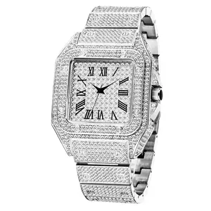 Moissanite diamonds made in China by a large factory, unisex stylish Swiss movement waterproof mechanical watches