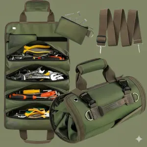 Household Workshop Portable Tool Kit Roll Up Waterproof Adjustable Organizer