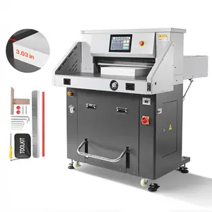 【DealsForYouDays】VEVOR Electric Paper Cutter - Metal Hydraulic Guillotine Trimmer, 28in Cutting Width, 3.03in Cutting Thickness, Infrared Function, Spare Blade, Emergency Stop Button, All-Round Safety Design for Menus, Cardstock, Flyers