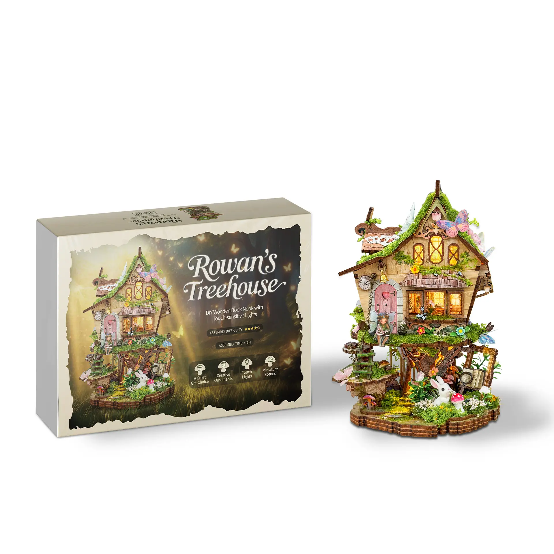 Book Nook Kit, Crafts, Creative Puzzle, Wood Puzzles, Wooden Handmade Puzzle, 3D Wooden Puzzle, Adult 3D Wood Jigsaw, Bookshelf Model Decoration, DIY 3D Desktop Ornament, Gift for Family Friends