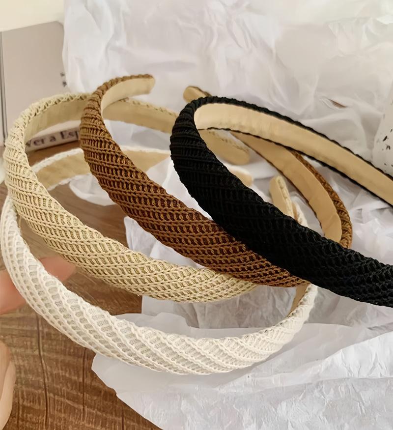 4-Pack Women's Headbands | Fine-Knit Headbands | Non-Slip Headbands | Women's Headbands | Cute Solid-Color Hair Accessories | Everyday Fashion Essentials