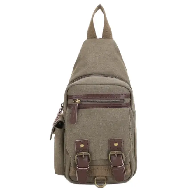 Shasta Unisex Canvas & Leather Concealed Carry Sling Bag