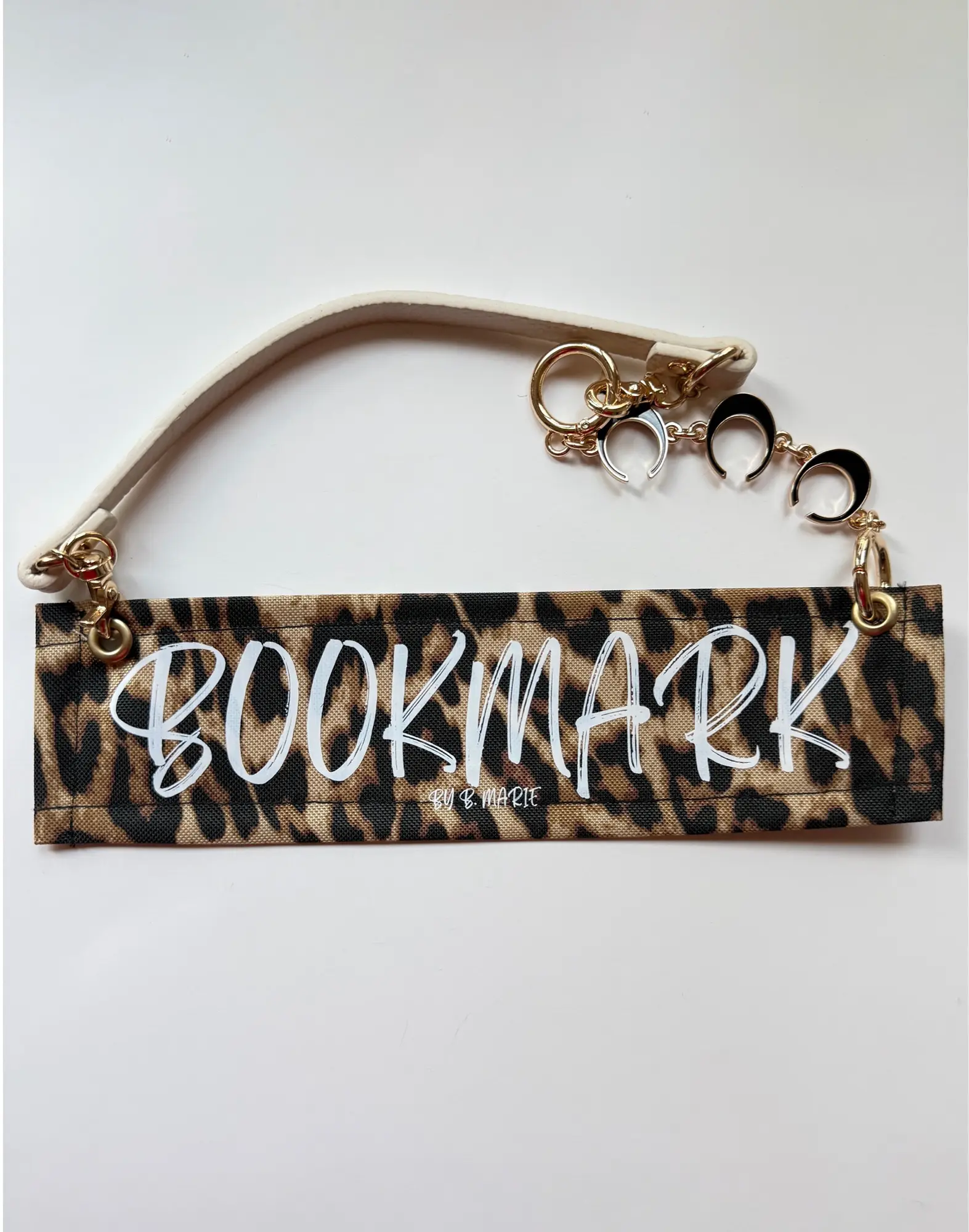 Carrying Bookmark with Leopard Print Design and Gold Accents - Product Title