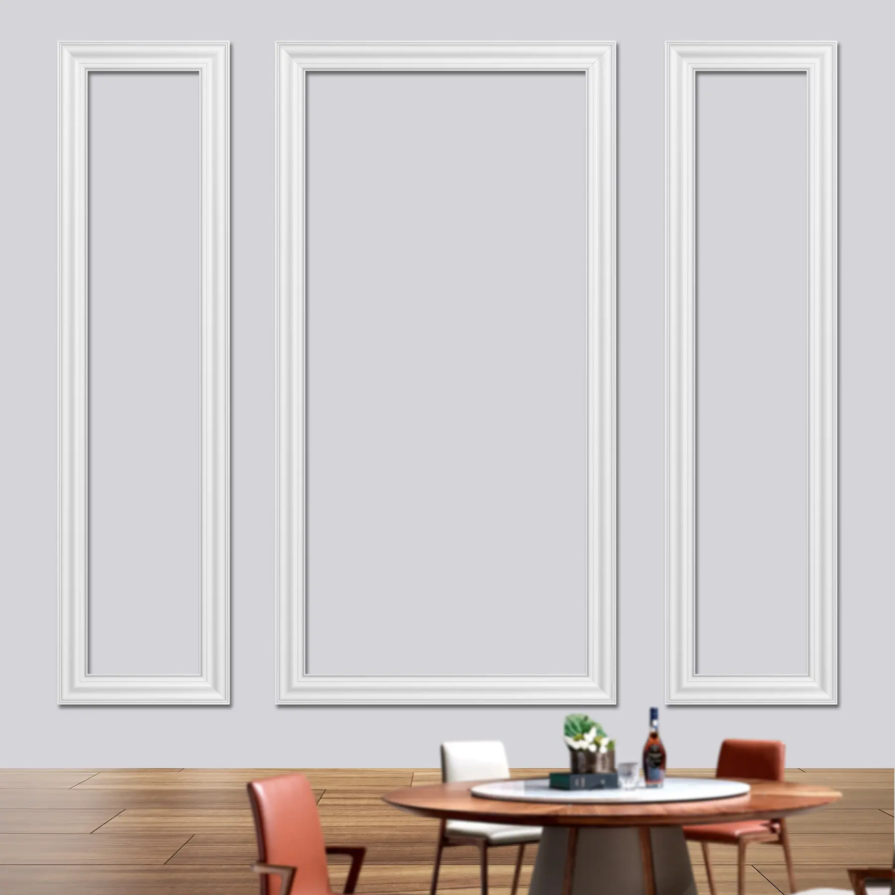 Taaizau Premade Accent Wall Molding Kit, Pre-Cut Wainscoting Panels, Ready to Assemble Chair Rail Moulding for Interior Decoration