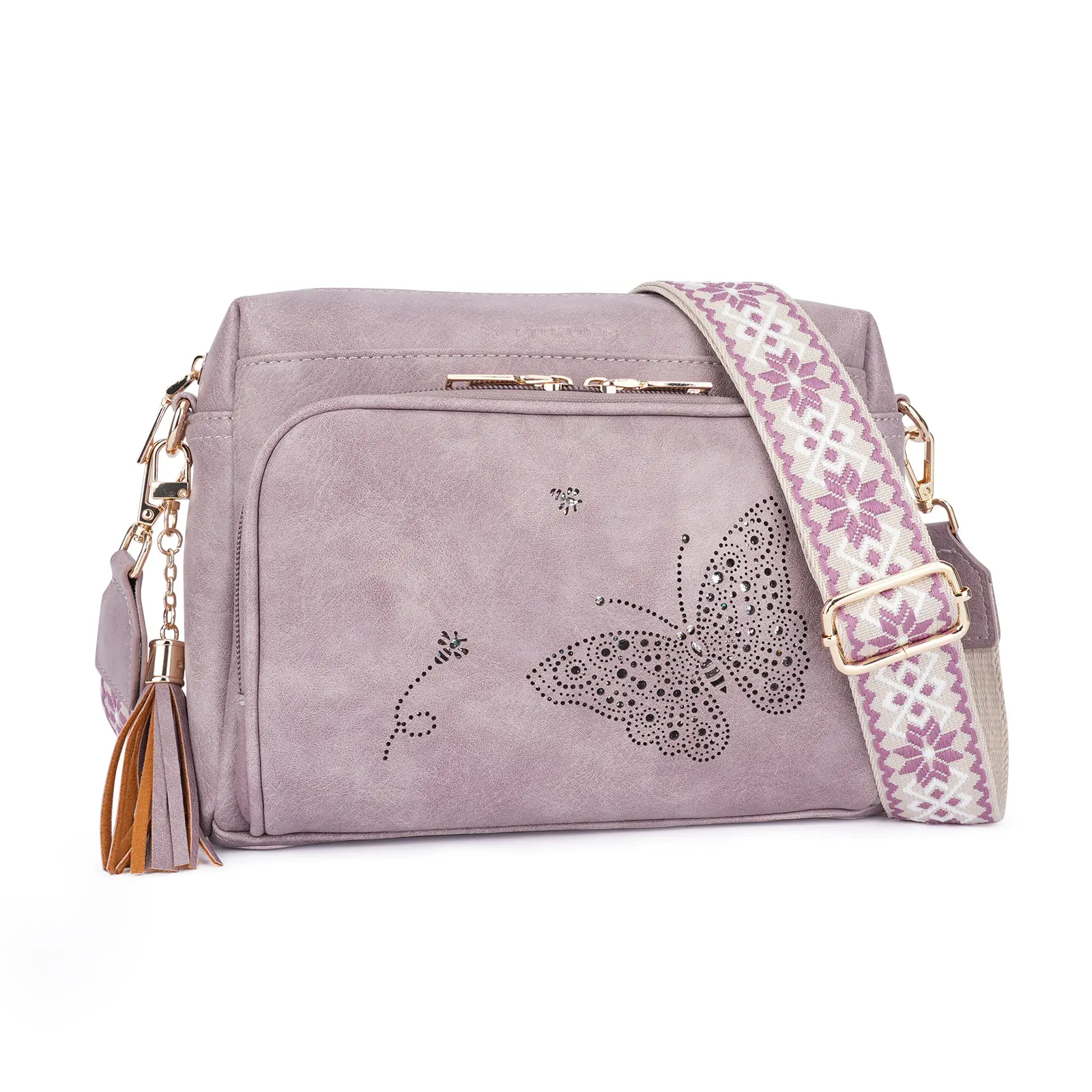 Women's Vegan Leather Shoulder Crossbody Bag for Women, Stylish Butterfly Design with 1 Phone Pocket, Zipper Closure, Card Slots - 2026 Trendy Bag Ideal for Work, Shopping, Crossbody Bags For Women, Bags backtoschool