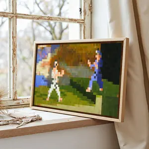 Fighter,6-Piece Set, Pixel Style Wall Decor, Colorful and Fun Designs for Kids' Rooms and Gaming Spaces