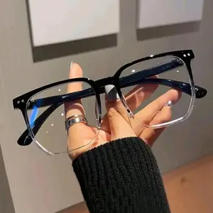Unisex Summer Y2K Street Trend Glasses Gradient Color Frame Blue Light Protection Lightweight Casual Large Square Frame Accessories