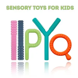 Halloween Gift Sensory Toys for Kids with Autism – 5 Pack Silicone Chew Toys for ADHD, SPD, Anxiety & Teething Relief – Fidget Tubes for Biting & Chewing – BPA-Free Autism Toys for Toddlers & Babies