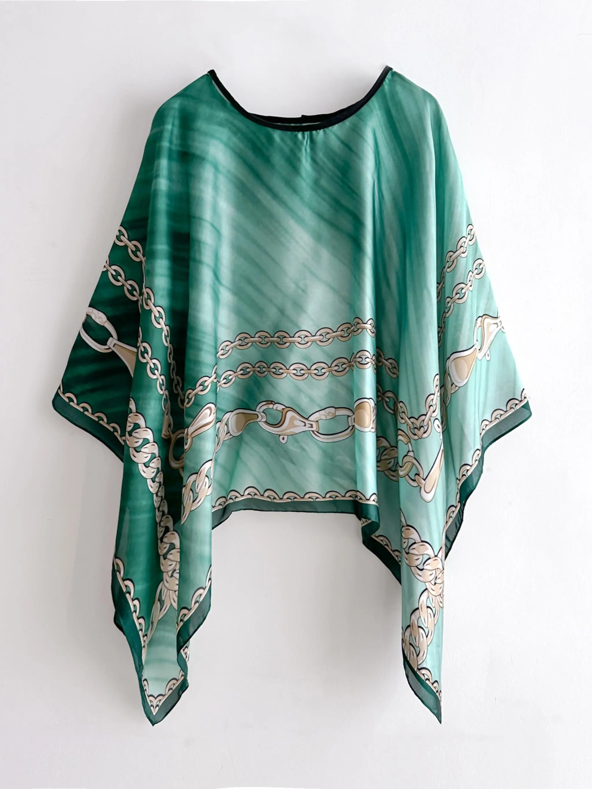 Women's Elegant Chain Print Scarf, Casual Soft Comfortable Shawl for Daily Wear, Fashion Accessories for Women & Girls, Boho Style Shawl, Boho Shawl Wrap