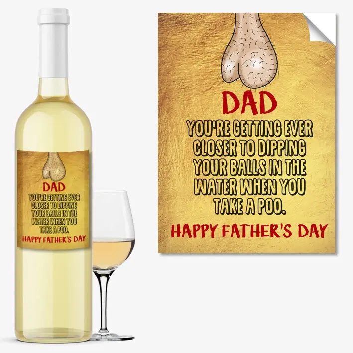 FATHERS DAY WINE BOTTLE LABEL OCCASION GIFT Funny Cool Best Idea For DAD l Sticker ONLY - NO wine bottle included