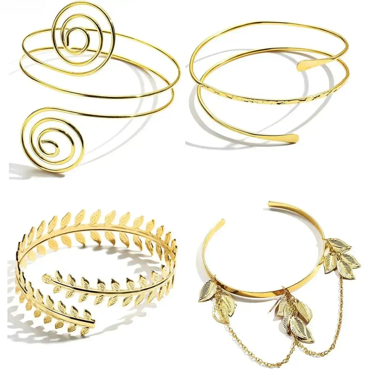 Upper Arm Cuff Bracelet Set for Women, Adjustable Arm Band Jewelry with Minimalist Design, Lightweight Fashion Arm Accessory Fashionable Creative Bangle