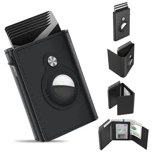 Portable Leather Smart Wallet, RFID Blocking, Slim, Minimalist, 6-9 Card Capacity | ID Window | Cash Slot