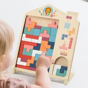 Colorful Wooden Stacking Puzzle Toy,3D Wooden Montessori Puzzles Building Toy,Giant Russian Block Game,Puzzle Board for Kids Jigsaw Puzzle Toddlers Brain Teasers for Kids 4-6 Christmas Gift