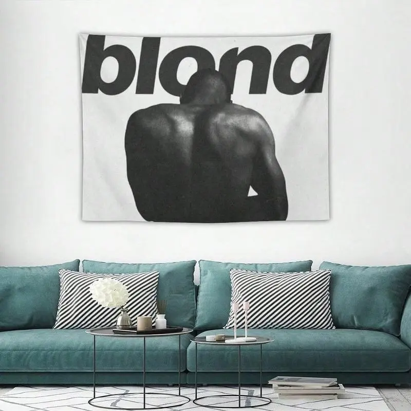 Frank Ocean's "Blonde" black and white tapestry mural polyester replaces R&B fan art wall hanging, suitable for home bedroom decoration, minimalist aesthetic banner home decoration products
