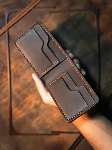 Men's Leather Wallet Handmade Hand Stitched Hand Waxed Burnished Edges Best Anniversary Gift Valentines Gift Birthday Gift