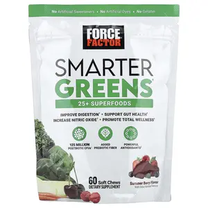 Force Factor Smarter Greens®, Summer Berry, 60 Soft Chews