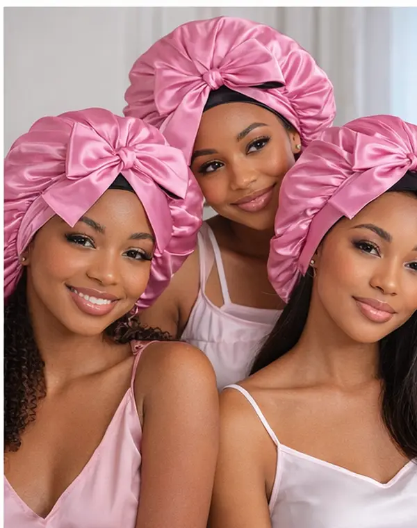 Reversible Tie Satin Bonnet – Adjustable Double-Layer Sleep Cap for Frizz Control, Edge Protection & Moisture Retention