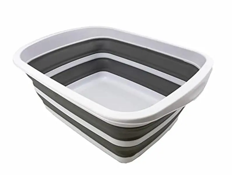 SAMMART 10L (2.6 Gallon) Collapsible Tub-Foldable Dish Tub-Portable Washing Basin-Space Saving Plastic Washtub