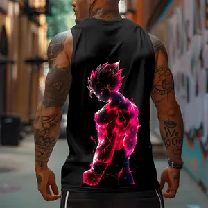 Dragon Ball DBZ Vegeta Unisex Summer outfits men streetwear 80s 90s graphic tees cotton Anime tank tops men gifts