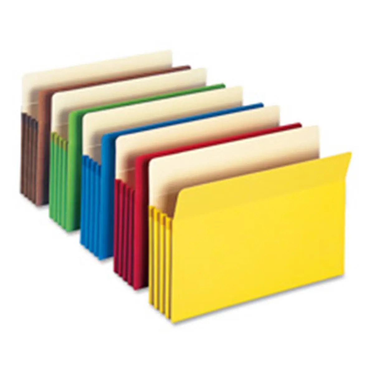 Smead SMD73892 Durable Top-Tab File Pockets - File Storage Organizer, Expands 3.5", Drop Front Panel for Easy Access, 11.75 in. x 9.5 in., Tear-Resistant Tyvek, Holds 800 Sheets, 5-Pack Assorted Colors Expanding Folders