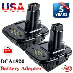 2-Pack DCA1820 Power Tool Converter, Dewalt 18V to 20V Max Li-Ion Drill Adapter Converter, Black Power Tool Accessory, Power Tool Converters, Drill Adapter Converters