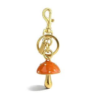 Mushroom Keychain Gold Bag Charms Purse Charms for Handbags Tote Bags Backpacks Aesthetic Accessories Gifts for Women