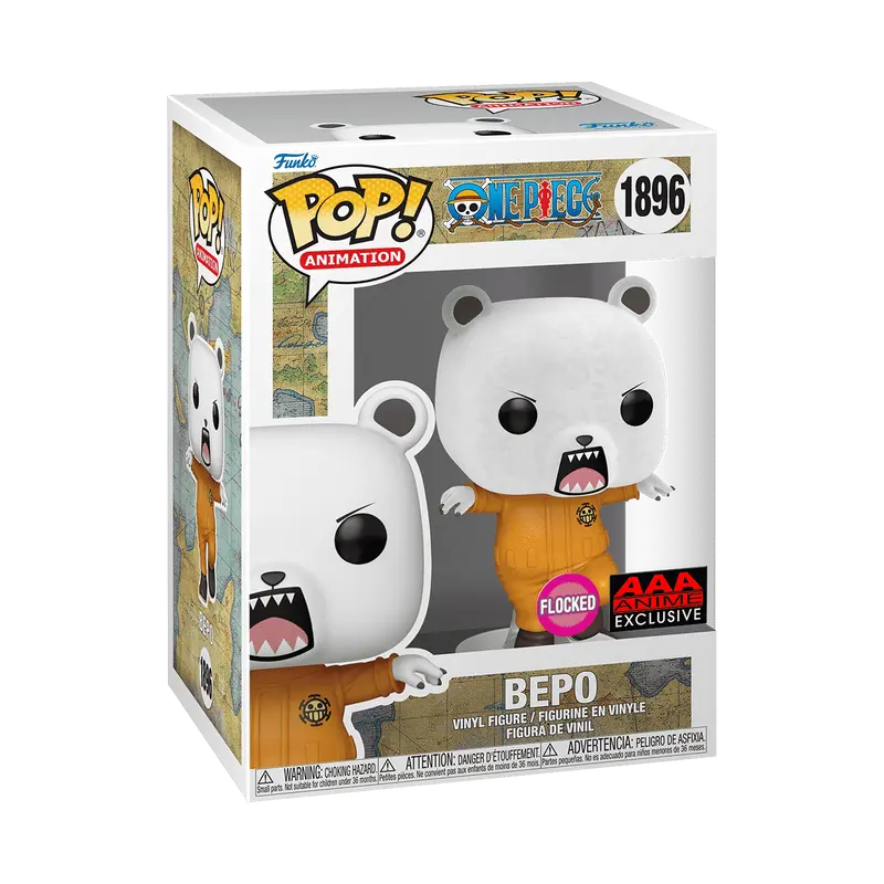 Funko Pop! One Piece - Bepo (Flocked) #1896 Exclusive (Sticker may vary) Collectible Pop Vinyl Figure