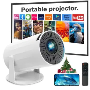 HY300Pro Projector Android 11 WiFi6 290ANSI AllwinnerH713 1280x720P 4K Support 180° Rotation BT5.4 Portable White Upgraded Degree Flip Audio Cable