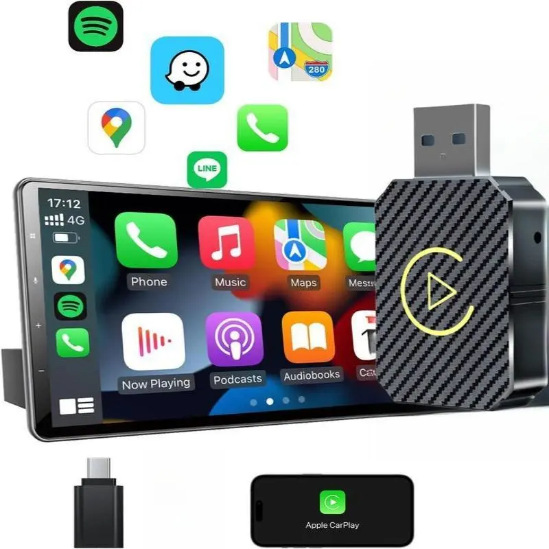 Mini Wireless Androld Auto & CarplayWireless Adapter,2 in 1, Switch from Wired toWireless, Dongle for Cars With AA & Carplay,Plug and Play