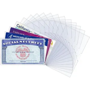 16 Pack Social Security Card Protector Sleeves, Ultra Clear & Durable 31Mil Waterproof SSN/New Medicare/Credit Card Holder, Soft ID/Debit/Credit/Business Card Holder