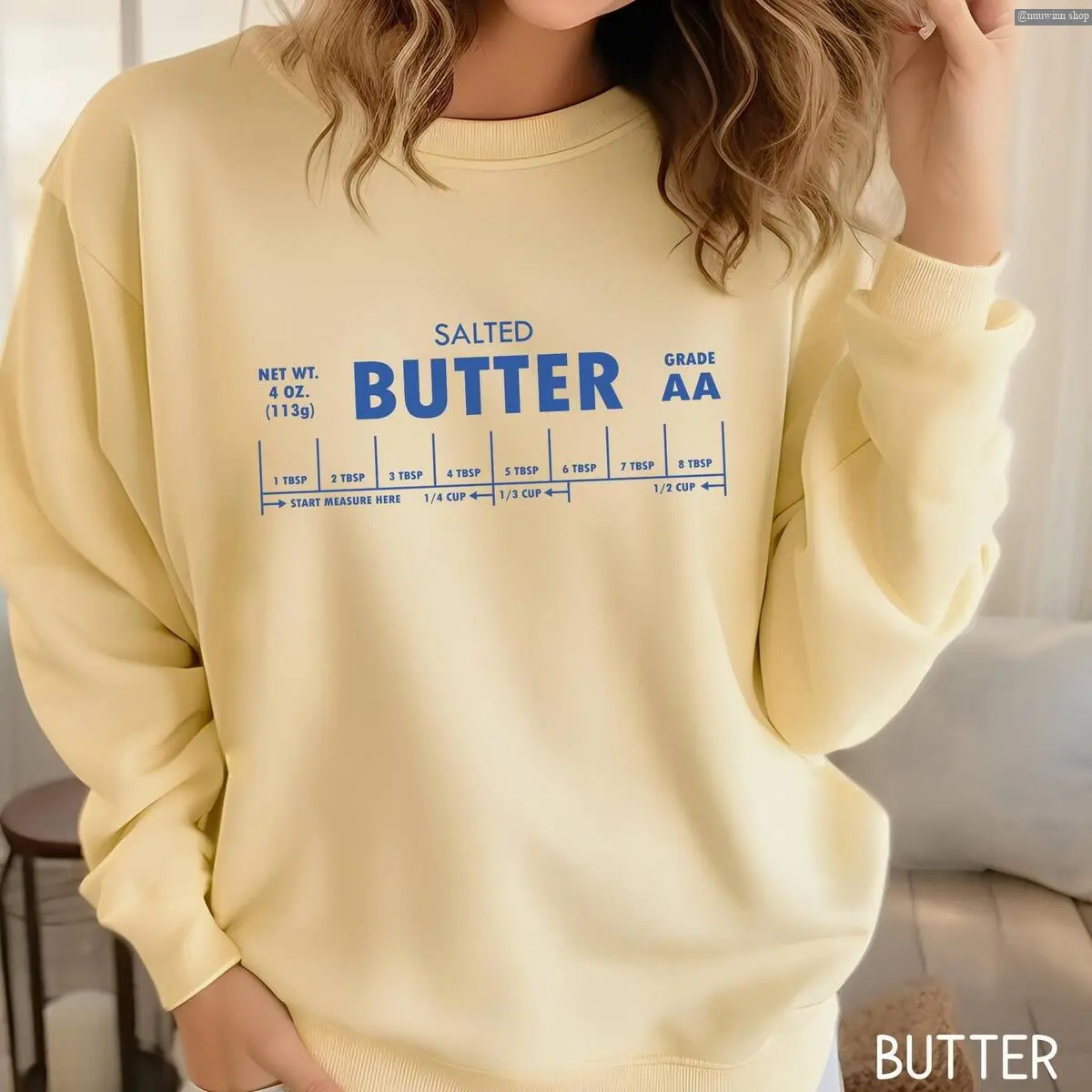 Salted Butter Comfort Colors Stick Of Butter Sweater Funny Baker Foodie Chef Shirt, Butter Lover Gift , Couple style
