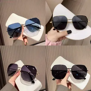 4-Pack Geometric Polygon Sunglasses for Men Women, Trendy Lightweight Metal Frame with UV400 Protection, Eye-Friendly for Daily Wear & Driving