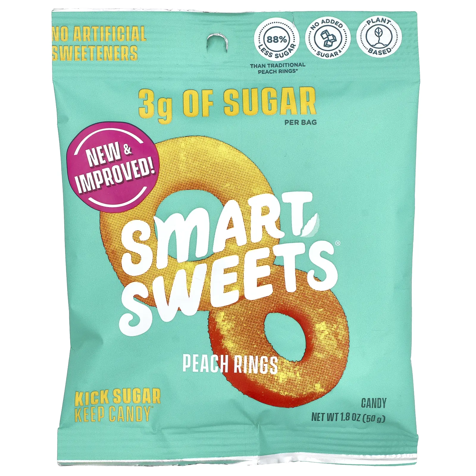 SmartSweets Peach Rings, 1.8 oz (50 g)