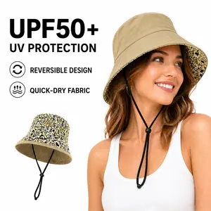 Reversible Bucket Hat - Adjustable, UPF 50+ Sunscreen, Quick-Drying, Windproof Fabric for Hiking, Beach Summer Activities (Beige, Mocha, Black), Adjustable Bucket Hat, Quick Drying Hat