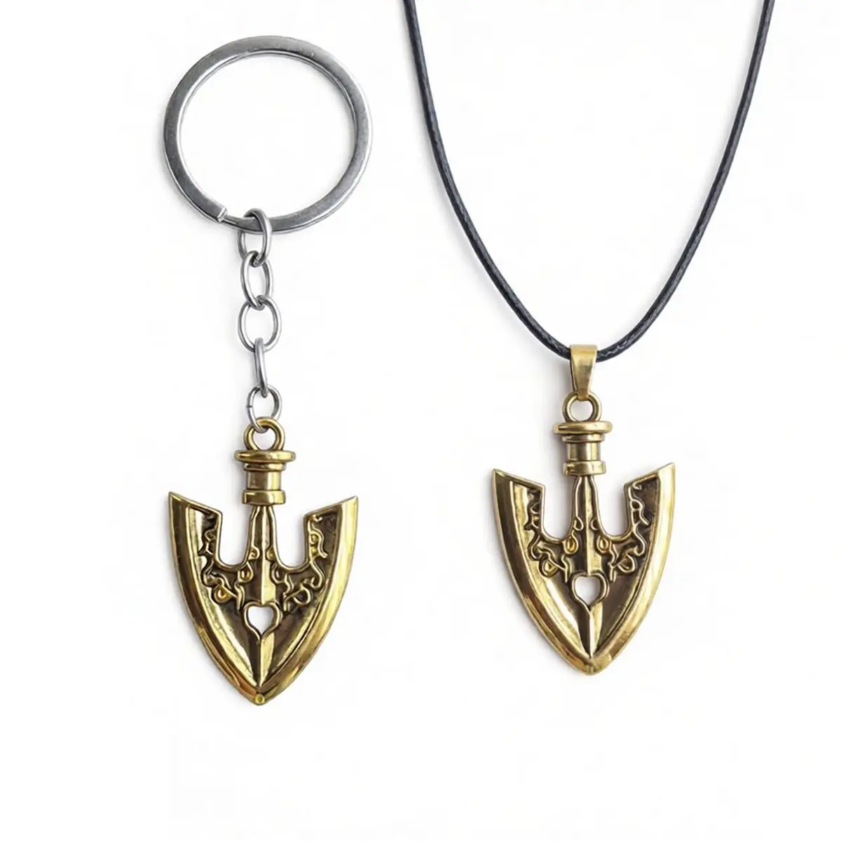 2-Piece JJBA Merch Stand Arrow Pendant Jewelry Set, Insect Arrow Necklace & Keychain, Festive Party Cosplay Accessories, Ideal Gifts