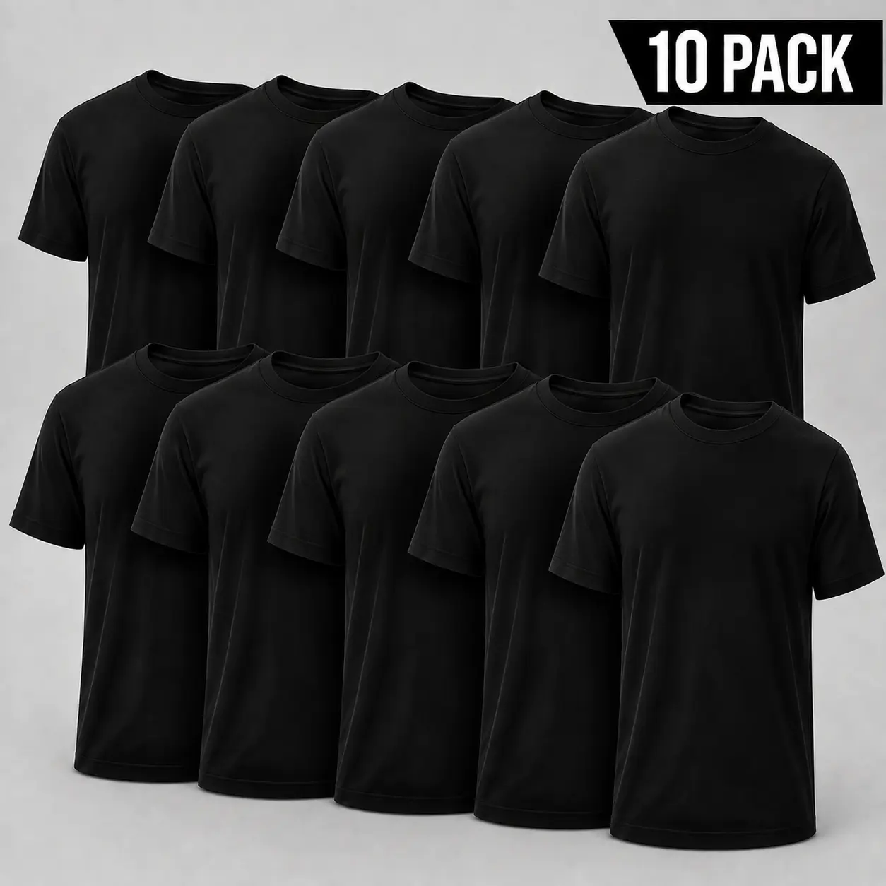 Set of 6/10 Men's Basic White T-shirt, Nude Collar Short Sleeved, Comfortable Cotton Blend, Smooth Casual Daily, Work and School Black Crewneck,back to school,back to school shopping,clothes for back to school,first day of school outfits
