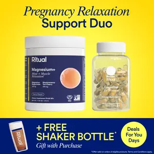 Ritual’s Pregnancy Relaxation Support Duo with Essential Prenatal Multivitamins to Support Pregnancy Nutrient Demands and Magnesium+ Nightly Drink Mix with Magnesium to Help Ease Leg Cramps During Pregnancy*, 30 Day Supply