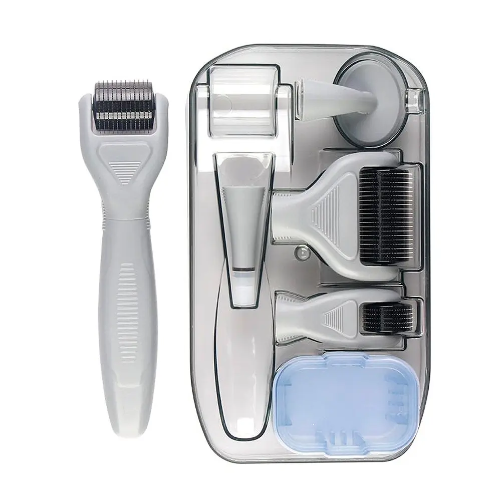 Termalk 6-in-1 Titanium Derma Roller for Face and Body – Kit with Micro-Needles (0.25mm) – 300, 720, and 1200 Needles for Men and Women Cosmetic Cosmetic Cosmetic