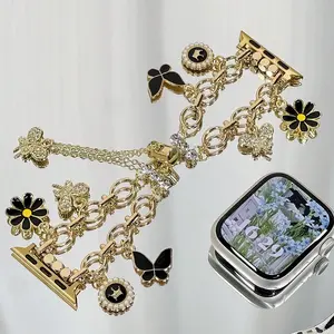 Elegant Women's Alloy Jewelry Buckle Strap for Apple Watch Series 1-10, Ultra 1/2 Se, Perfect Gift for Parties & Daily Wear