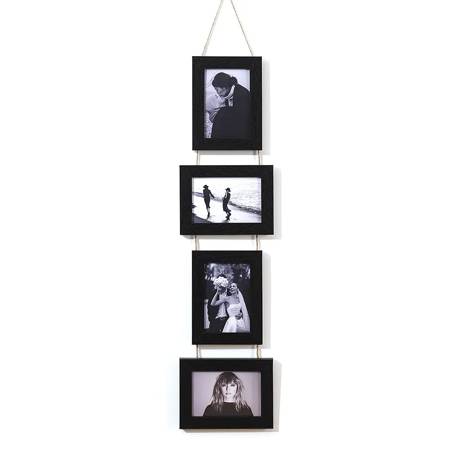 Set of 4 Vintage Multi-Color Creative Picture Frames, Rectangular Frame, Wall-Mounted Photo Display for Bedroom Living Room Office, Home Decoration Gift
