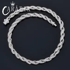 Iced Out Rope Chain Necklace – Luxury Zircon Hip Hop Jewelry, Streetwear Statement