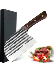 Cleaver Knife Meat Cleaver, 7CR17Mov High Carbon Stainless Steel Butcher Knife With Ergonomic Full Tang Wood Handle, Ultra Sharp, Useful Kitchen Knife For Home And Restaurant