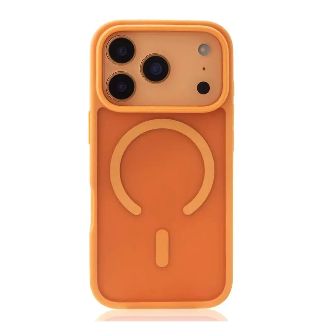 Customized Thick Silky-Touch Magnetic MagSafe Protective Smartphone Casing for iPhone 17/16/15/14/13/12 Pro Max Plus - Air Protection, Shockproof, Premium Retro Fashion Cover - Orange, Black, Blue, Gray Cellphone Accessories, Magnetic Safe